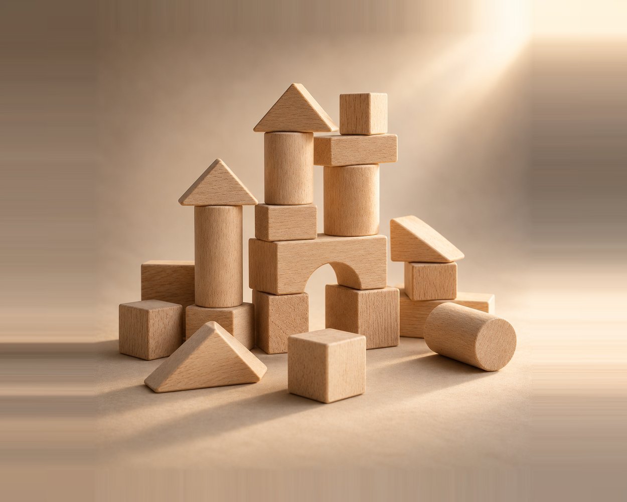 Holz-Bausteine, 100 Teile